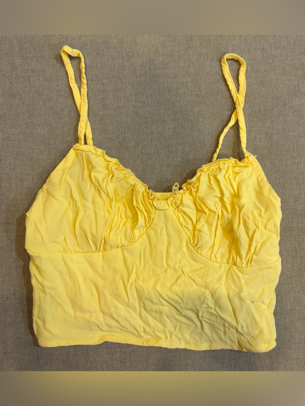 Yellow babydoll crop top